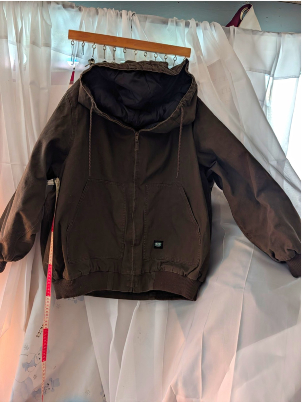 KEY 345.27 3XLT Bark Insulated Duck Canvas Hooded Work Jacket Tall hood WY